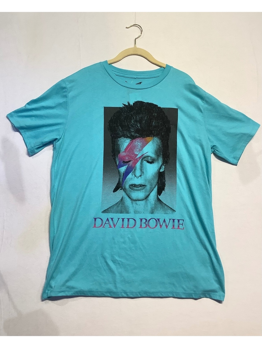 NWT David Bowie Graphic T-Shirt Medium Blue Cotton Polyester